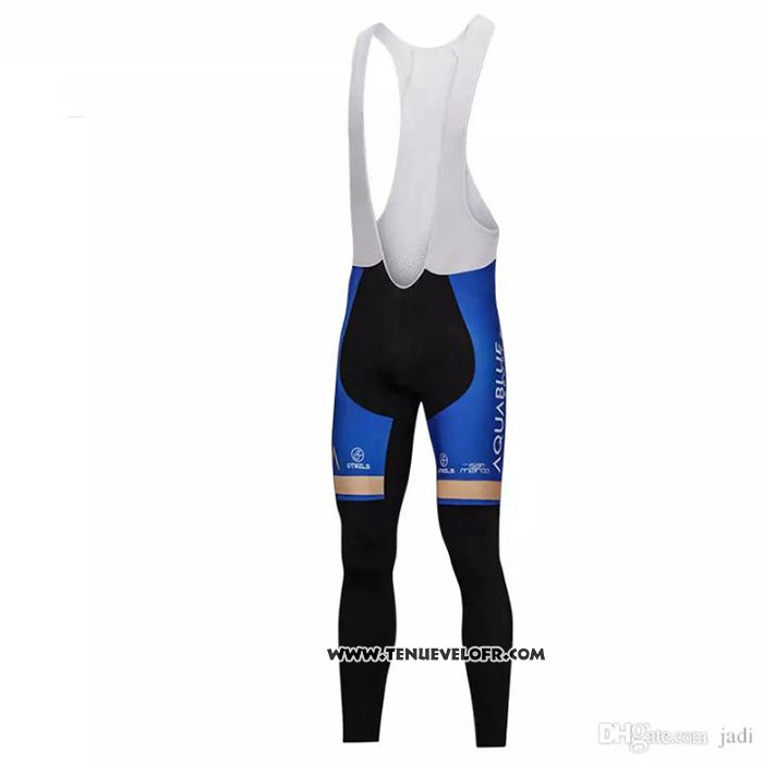 2018 Maillot Ciclismo Aqua Bleue Sport Bleu Manches Longues et Cuissard
